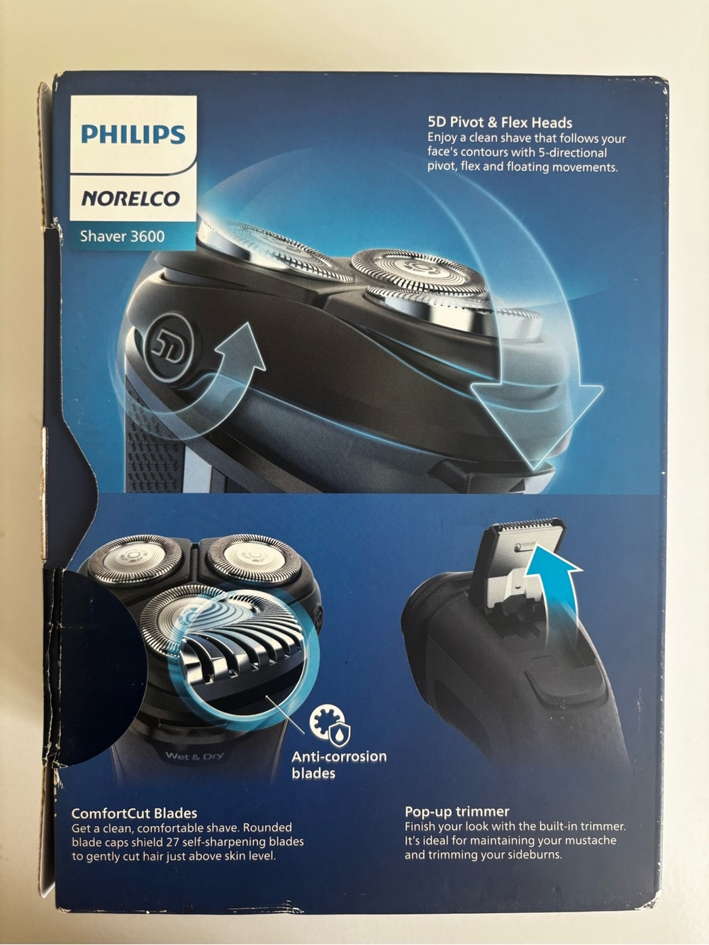 Philips Norelco 3600 Electric Wet/Dry Shaver Pop-up Trim- Open Box Store Return - Picture 3 of 12